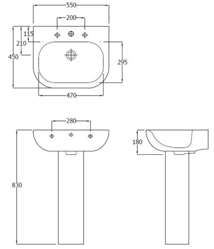 Complete Brushed Brass Tap Bathroom Suite, 1700 Bath, Shower Screen, Toilet, Basin and Pedestal, Brass Mura Taps, Thermostatic Shower, Wastes