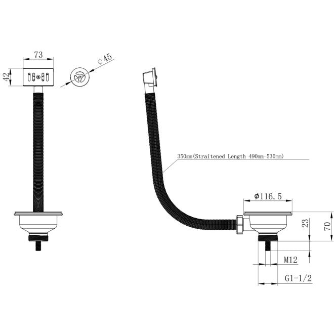 Bronx Chrome Mono Kitchen Tap with Waste and Overflow Covers